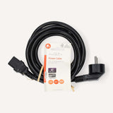 Tápkábel | Földelt Csatlakozó Dugó | IEC-320-C13 | Szögben | Egyenes | Nikkelezett | 3.00 m | Kerek | PVC | Fekete | Label-2