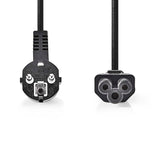 Tápkábel | Földelt Csatlakozó Dugó | IEC-320-C5 | Szögben | Egyenes | Nikkelezett | 5.00 m | Kerek | PVC | Fekete | Label-1