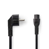 Tápkábel | Földelt Csatlakozó Dugó | IEC-320-C5 | Szögben | Egyenes | Nikkelezett | 5.00 m | Kerek | PVC | Fekete | Label-0