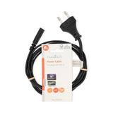 Tápkábel | Euro Férfi | IEC-320-C7 | Egyenes | Egyenes | Nikkelezett | 2.00 m | Kerek | ABS/PVC | Fekete | Label-2