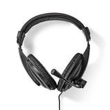 PC headset | Teljes Fület Befedő Kialakítás | Stereo | 1x 3.5 mm / 2x 3.5 mm | Felhajtható Mikrofon | Fekete-0