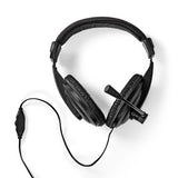 PC headset | Teljes Fület Befedő Kialakítás | Stereo | 1x 3.5 mm / 2x 3.5 mm | Felhajtható Mikrofon | Fekete-3