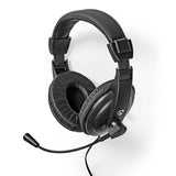PC headset | Teljes Fület Befedő Kialakítás | Stereo | 1x 3.5 mm / 2x 3.5 mm | Felhajtható Mikrofon | Fekete-6