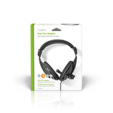 PC headset | Teljes Fület Befedő Kialakítás | Stereo | 1x 3.5 mm / 2x 3.5 mm | Felhajtható Mikrofon | Fekete-9