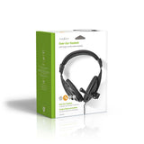 PC headset | Teljes Fület Befedő Kialakítás | Stereo | 1x 3.5 mm / 2x 3.5 mm | Felhajtható Mikrofon | Fekete-11
