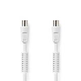 Koaxiális Kábel | IEC (Koax) Dugasz | IEC (Koax) Aljzat | Nikkelezett | 120 dB | 75 Ohm | Négyes Szigetelés | 3.00 m | Kerek | PVC | Fehér | Label-0