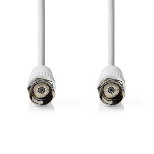 Műhold és antenna kábel | F Dugasz | F Dugasz | Nikkelezett | 75 Ohm | Dupla Szigeteléssel | 5.00 m | Kerek | PVC | Fehér | Label-1