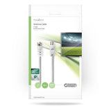 Műhold és antenna kábel | F Dugasz | IEC (Koax) Dugasz | Nikkelezett | 30 dB | 75 Ohm | Dupla Szigeteléssel | 10.00 m | Kerek | PVC | Fehér | Boríték-2