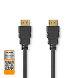 Premium Nagysebességű HDMI ™ kábel Ethernet | HDMI™ Csatlakozó | HDMI™ Csatlakozó | 4K@60Hz | 18 Gbps | 1.50 m | Kerek | PVC | Fekete | Label-0