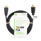 Nagy Sebességű HDMI ™ kábel Ethernet | HDMI™ Csatlakozó | HDMI™ Csatlakozó | 4K@60Hz | ARC | 18 Gbps | 2.00 m | Kerek | PVC | Fekete | Label-2