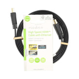 Nagy Sebességű HDMI ™ kábel Ethernet | HDMI™ Csatlakozó | HDMI™ Csatlakozó | 4K@30Hz | 10.2 Gbps | 1.50 m | Lapos | PVC | Fekete | Label-2