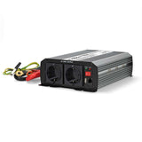 Inverter módosult szinuszhullám | Bemeneti feszültség: 12 V DC | Eszköz táp kimeneti csatlaakozó(k): Type F (CEE 7/3) / USB-A | 230 V AC 50 Hz | 1000 W | Kimenő csúcs teljesítmény: 2000 W | Csavaros Kapocs | Ezüst-0