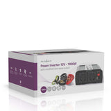 Inverter módosult szinuszhullám | Bemeneti feszültség: 12 V DC | Eszköz táp kimeneti csatlaakozó(k): Type F (CEE 7/3) / USB-A | 230 V AC 50 Hz | 1000 W | Kimenő csúcs teljesítmény: 2000 W | Csavaros Kapocs | Ezüst-10