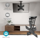 Motoros TV mennyezeti tartó | 23 - 65 " | Maximális támogatott képernyő súly: 30 kg | Forgatható | Dönthető | Minimális mennyezeti távolság: 140 mm | Távvezérelt | Acél | Fekete-10