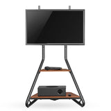 TV állvány Floor | 37 - 75 " | Maximális támogatott képernyő súly: 40 kg | Bauhaus Design | Állítható, előre maghatározott magasságok | Acél / MDF | Barna / Fekete-5