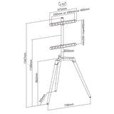 TV állvány Floor | 50 - 65 " | Maximális támogatott képernyő súly: 35 kg | Scandinavian Design | Forgatható | Borulás védett pánt | Pattanó zár | Acél / Alumínium | Fekete-15