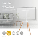 TV állvány Floor | 50 - 65 " | Maximális támogatott képernyő súly: 35 kg | Scandinavian Design | Forgatható | Borulás védett pánt | Pattanó zár | Acél / Alumínium | Fehér-1