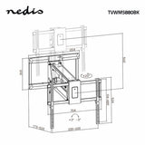 Motoros TV fali tartó | 37 - 75 " | Maximális támogatott képernyő súly: 35 kg | Forgatható | Maximális fal távolság: 153 mm | Maximális fal távolság: 485 mm | Távvezérelt | ABS / Acél | Fekete-18