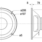 W200 - 8 Ohm 20 cm (8") 8 Mélysugárzó-2