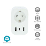 SmartLife Intelligens Csatlakozó | Wi-Fi | IP21 | Teljesítmény mérő | 3680 W | Type F (CEE 7/7) / 1x USB-C™ / 2x USB | 0 - 55 °C | Android™ / IOS | Fehér | 1 db-0
