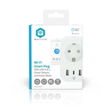 SmartLife Intelligens Csatlakozó | Wi-Fi | IP21 | Teljesítmény mérő | 3680 W | Type F (CEE 7/7) / 1x USB-C™ / 2x USB | 0 - 55 °C | Android™ / IOS | Fehér | 1 db-9