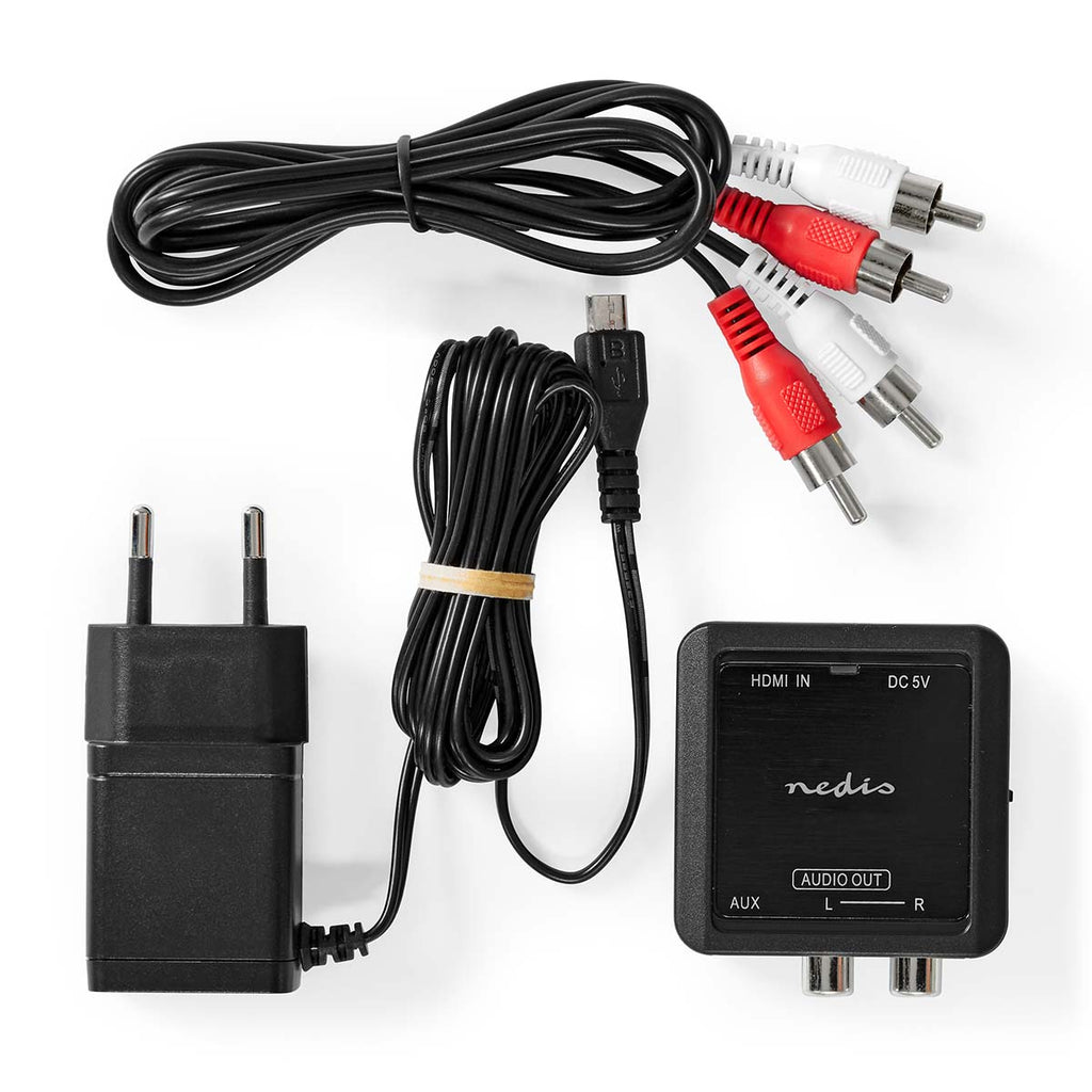 Digital Audio Converter | 1 irányú | Csatlakozó bemenet_ HDMI™ Bemenet | Csatlakozó kimenet_ 2x (2x RCA Aljzat) / 3.5 mm | eARC | Automatikus | Antracit