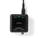 Digital Audio Converter | 1 irányú | Csatlakozó bemenet_ DC táp / HDMI™ Bemenet | Csatlakozó kimenet_ 1x Coax Audió / 1x TosLink Aljzat | eARC | Automatikus | Antracit