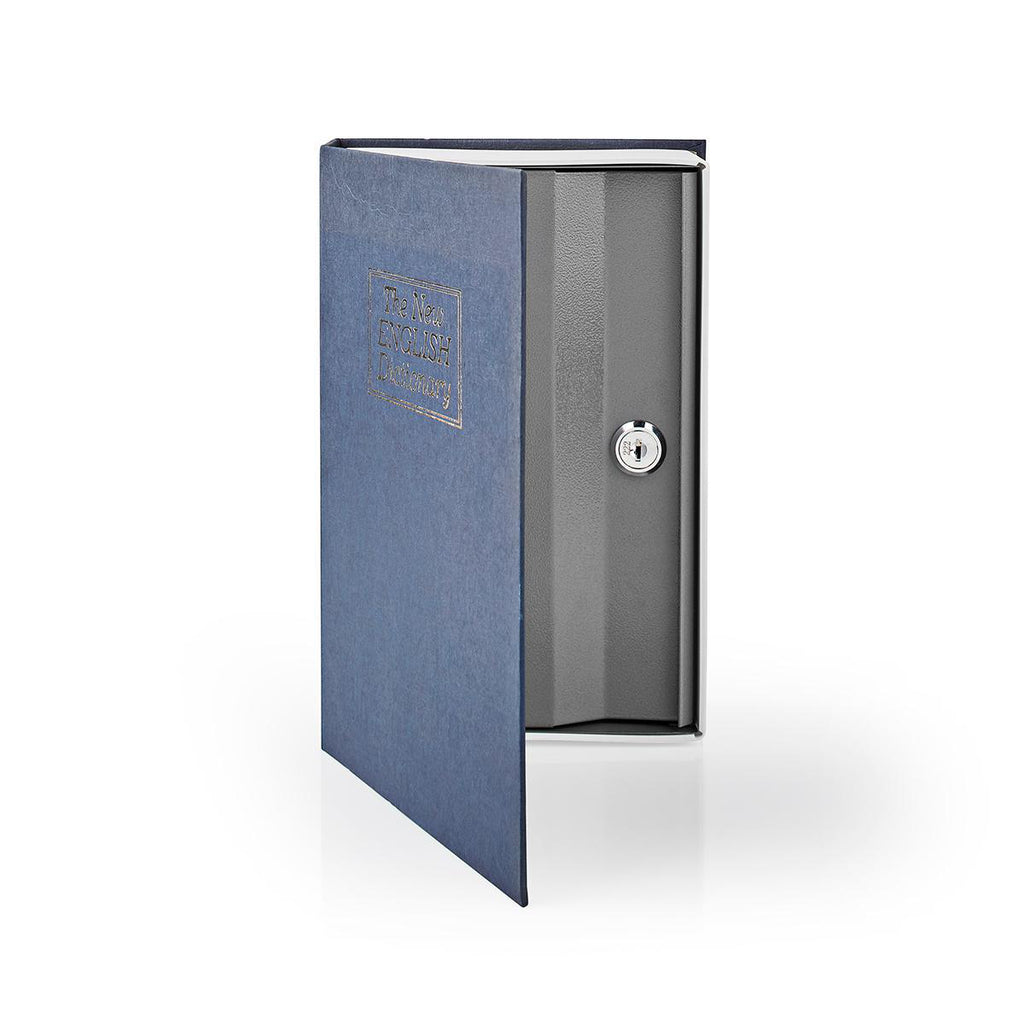 Zár | Könyvszéf | Billentyűzár | Benti | Közepes | A belső térfogat: 1.6 l | 2 kulccsal | Ezüst / Kék