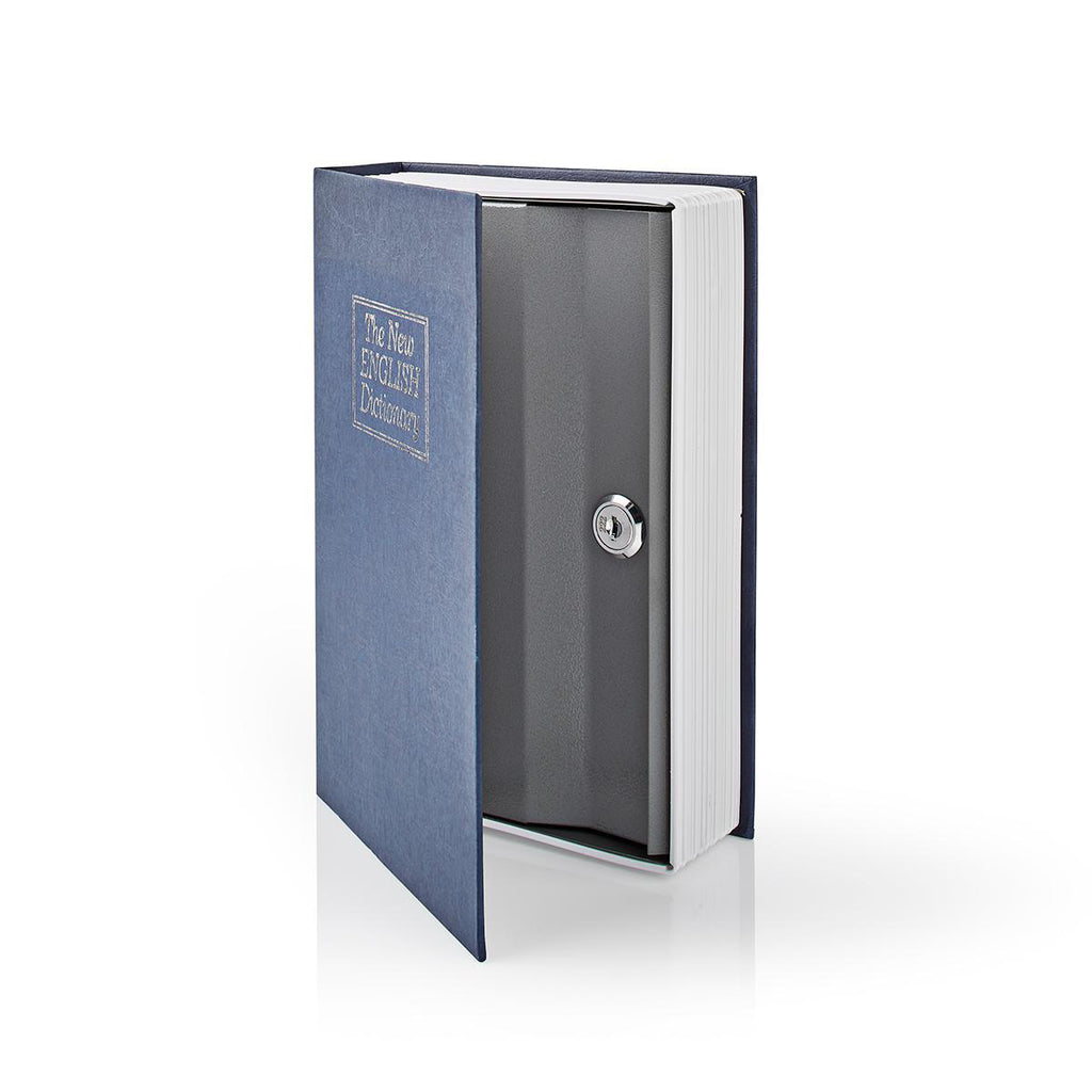 Zár | Könyvszéf | Billentyűzár | Benti | Közepes | A belső térfogat: 1.6 l | 2 kulccsal | Ezüst / Kék