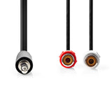 Sztereó audiokábel | 3.5 mm Dugasz | 2x RCA Aljzat | Nikkelezett | 0.20 m | Kerek | Doboz-1