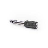 Sztereó audió adapter | 6,35 mm-es Dugasz - 3,5 mm-es Aljzat | Fekete
