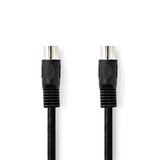 DIN audio kábel | DIN 5 Tűs Dugasz | DIN 5 Tűs Dugasz | Nikkelezett | 1.00 m | Kerek | PVC | Fekete | Label-0