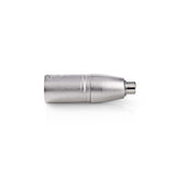 XLR adapter | XLR 3-Tűs Dugasz | RCA Aljzat | Nikkelezett | Egyenes | Fém | Ezüst | 10 db | Boríték