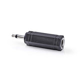 Mono audio adapter | 3.5 mm Dugasz | 3.5 mm Aljzat | Nikkelezett | Egyenes | ABS | Fekete | 10 db | Műanyag Zacskó