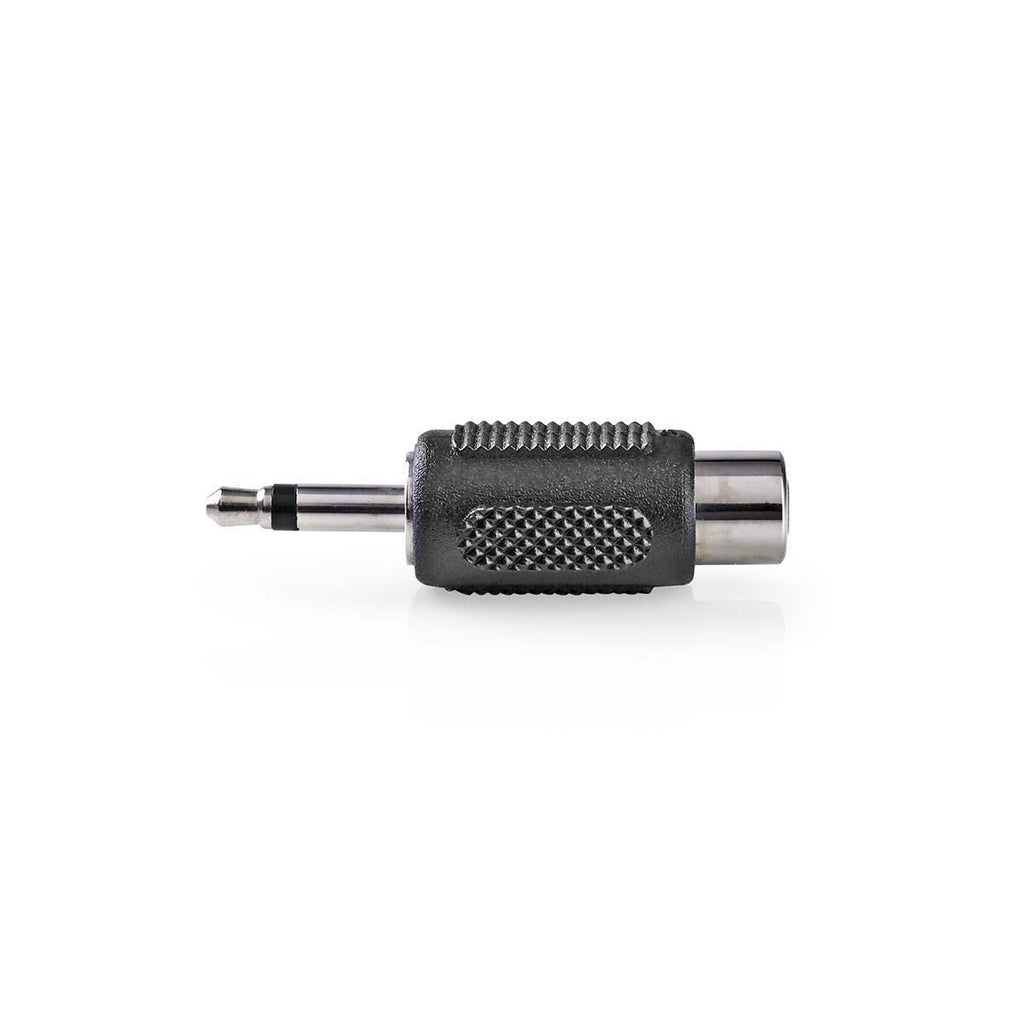 Mono audio adapter | 3.5 mm Dugasz | RCA Aljzat | Nikkelezett | Egyenes | ABS | Fekete | 10 db | Műanyag Zacskó