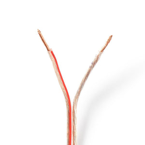 Hangszóró kábel | 2x 1.50 mm² | CCA | 15.0 m | Kerek | PVC | Átlátszó | Zsugor csomagolás