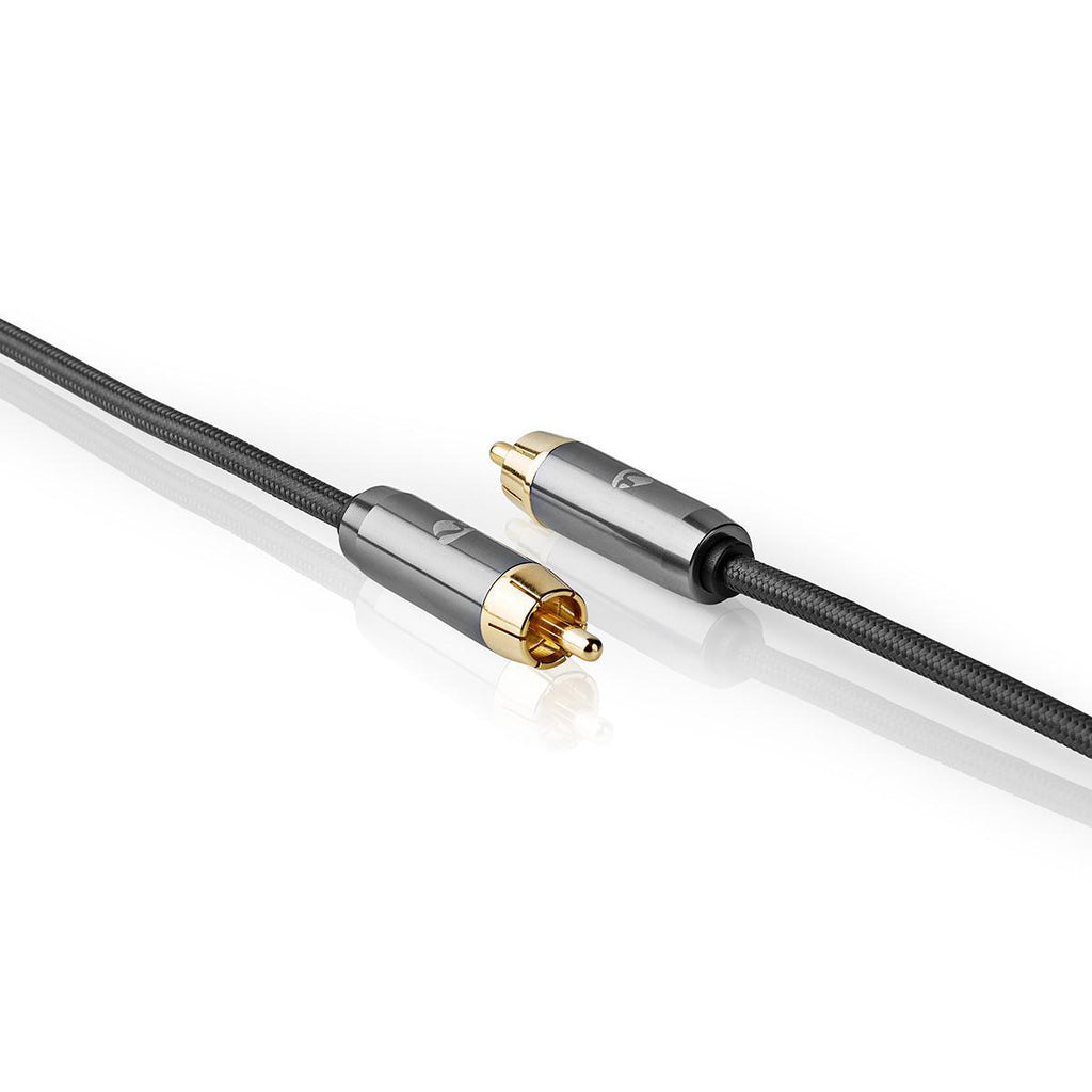Mélynyomó kábel | RCA Dugasz | RCA Dugasz | Aranyozott | 3.00 m | Kerek | 4.5 mm | Antracit / Gun Metal Szürke | Fedődoboz