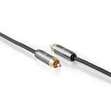Mélynyomó kábel | RCA Dugasz | RCA Dugasz | Aranyozott | 5.00 m | Kerek | 4.5 mm | Antracit / Gun Metal Szürke | Fedődoboz