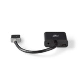 HDMI™ kábel | HDMI™ Csatlakozó | VGA Aljzat / 3.5 mm Aljzat | 1080p | Aranyozott | 0.20 m | Egyenes | PVC | Antracit | Ablakos Doboz Euro Lock Zárral-2
