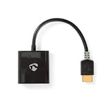 HDMI™ kábel | HDMI™ Csatlakozó | VGA Aljzat / 3.5 mm Aljzat | 1080p | Aranyozott | 0.20 m | Egyenes | PVC | Antracit | Ablakos Doboz Euro Lock Zárral-0