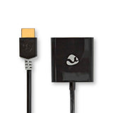 HDMI™ kábel | HDMI™ Csatlakozó | VGA Aljzat / 3.5 mm Aljzat | 1080p | Aranyozott | 0.20 m | Egyenes | PVC | Antracit | Ablakos Doboz Euro Lock Zárral-3