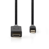 Mini DisplayPort kábel | DisplayPort 1.4 | Mini DisplayPort Dugasz | HDMI™ Csatlakozó | 48 Gbps | Aranyozott | 2.00 m | Kerek | PVC | Antracit | Ablakos Doboz-2