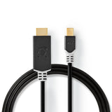 Mini DisplayPort kábel | DisplayPort 1.4 | Mini DisplayPort Dugasz | HDMI™ Csatlakozó | 48 Gbps | Aranyozott | 2.00 m | Kerek | PVC | Antracit | Ablakos Doboz-0