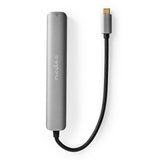 USB Többportos Adapter | USB 3.2 Gen 1 | USB-C™ Dugasz | HDMI™ Kimenet / RJ45 Aljzat / 2x USB-A Aljzat / 2x USB-C™ | 5 Gbps | 0.20 m | Kerek | Aranyozott | PVC | Antracit | Doboz-4
