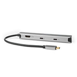 USB Többportos Adapter | USB 3.2 Gen 1 | USB-C™ Dugasz | HDMI™ Kimenet / RJ45 Aljzat / 2x USB-A Aljzat / 2x USB-C™ | 5 Gbps | 0.20 m | Kerek | Aranyozott | PVC | Antracit | Doboz-5