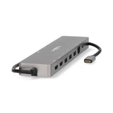 USB Többportos Adapter | USB 3.2 Gen 1 | USB-C™ Dugasz | Micro SD / RJ45 Aljzat / SD / 2x HDMI™ / 2x USB-C™ / 3x USB-A Aljzat | 0.40 m | Kerek | Aranyozott | TPE | Antracit | Doboz-4