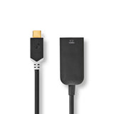 USB-C™ Adapter | USB 3.2 Gen 1 | USB-C™ Dugasz | HDMI™ Aljzat | 0.20 m | Kerek | Aranyozott | PVC | Antracit | Ablakos Doboz Euro Lock Zárral