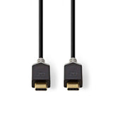 USB kábel | USB 3.2 Gen 1 | USB-C™ Dugasz | USB-C™ Dugasz | 4K@60Hz | 5 Gbps | Nikkelezett | 1.00 m | Kerek | PVC | Antracit | Ablakos Doboz