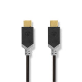 USB kábel | USB 3.2 Gen 1 | USB-C™ Dugasz | USB-C™ Dugasz | 4K@60Hz | 5 Gbps | Nikkelezett | 1.00 m | Kerek | PVC | Antracit | Ablakos Doboz