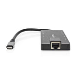 USB Dokkoló Állomás | USB 3.2 Gen 1 | USB-C™ Aljzat | HDMI™ Kimenet / RJ45 Aljzat / SD / 2x USB-C™ / 3.5 mm Aljzat / 3x USB-A Aljzat | 5 Gbps | 0.20 m | Kerek | Aranyozott | PVC | Antracit | Doboz